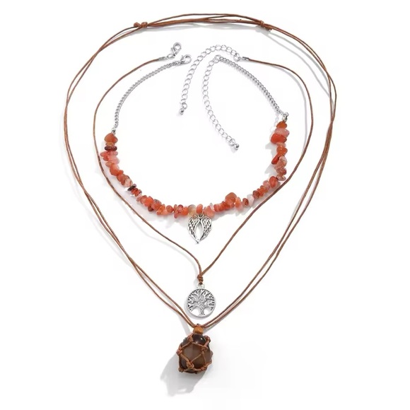 Bohemian Style - Tree of Life Multilayer Pendant Choker - Picture 5 of 7